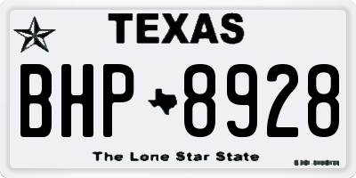 TX license plate BHP8928