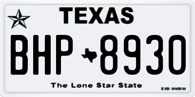 TX license plate BHP8930