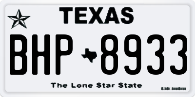 TX license plate BHP8933