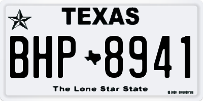 TX license plate BHP8941