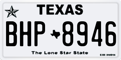 TX license plate BHP8946