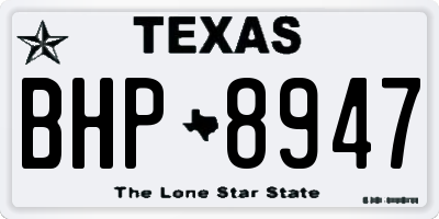 TX license plate BHP8947