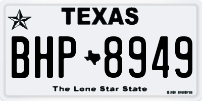 TX license plate BHP8949