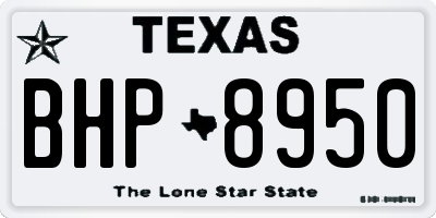 TX license plate BHP8950