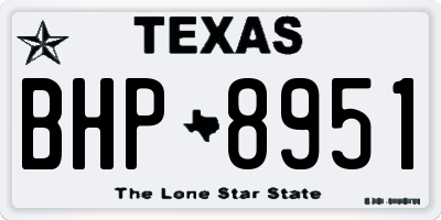 TX license plate BHP8951