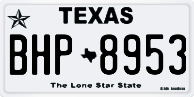 TX license plate BHP8953