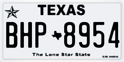 TX license plate BHP8954