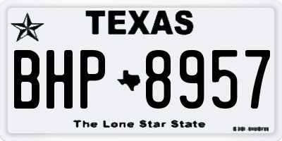 TX license plate BHP8957