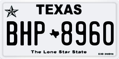 TX license plate BHP8960