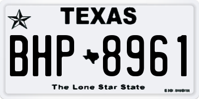 TX license plate BHP8961