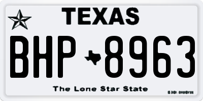 TX license plate BHP8963