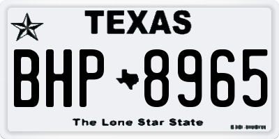 TX license plate BHP8965