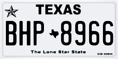 TX license plate BHP8966