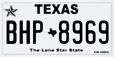 TX license plate BHP8969