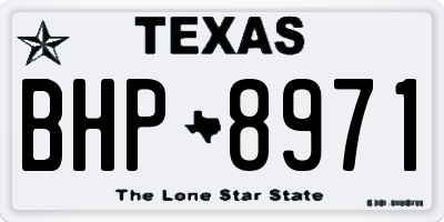 TX license plate BHP8971
