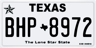 TX license plate BHP8972