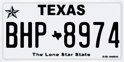 TX license plate BHP8974