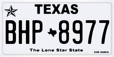 TX license plate BHP8977