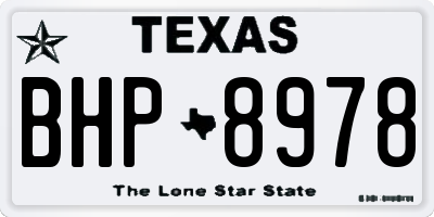 TX license plate BHP8978