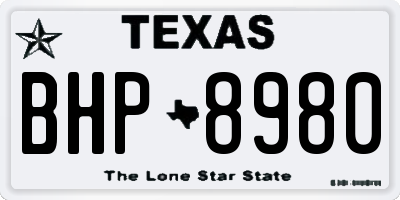 TX license plate BHP8980