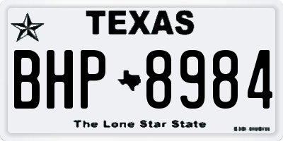 TX license plate BHP8984