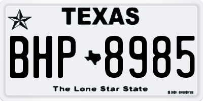 TX license plate BHP8985