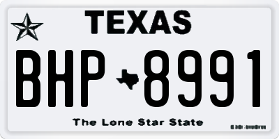 TX license plate BHP8991