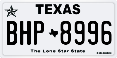 TX license plate BHP8996
