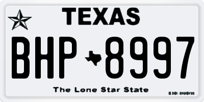 TX license plate BHP8997