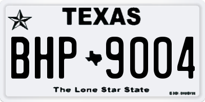 TX license plate BHP9004