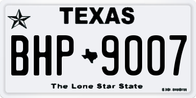 TX license plate BHP9007