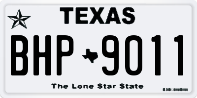 TX license plate BHP9011
