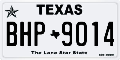 TX license plate BHP9014