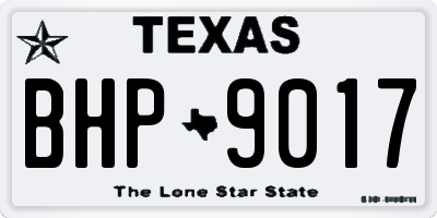 TX license plate BHP9017