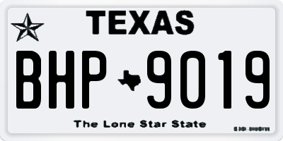TX license plate BHP9019
