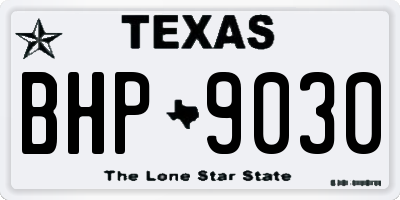 TX license plate BHP9030