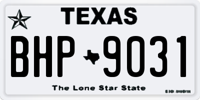 TX license plate BHP9031