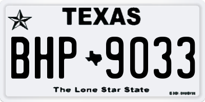 TX license plate BHP9033