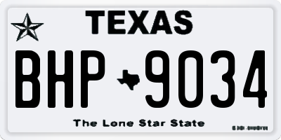 TX license plate BHP9034