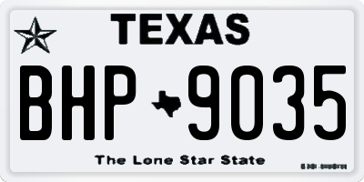 TX license plate BHP9035