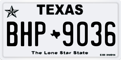TX license plate BHP9036