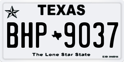 TX license plate BHP9037