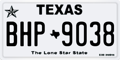 TX license plate BHP9038