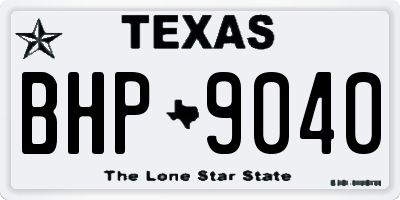 TX license plate BHP9040