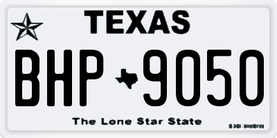 TX license plate BHP9050