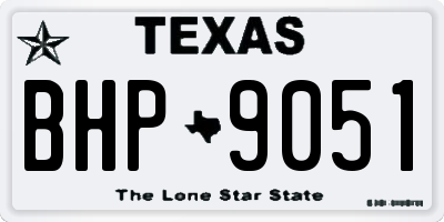 TX license plate BHP9051