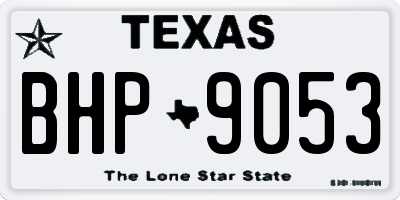 TX license plate BHP9053