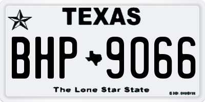 TX license plate BHP9066