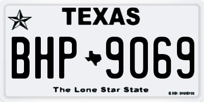 TX license plate BHP9069