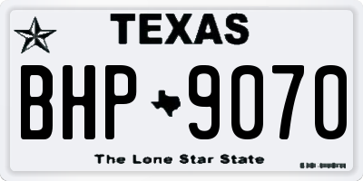 TX license plate BHP9070